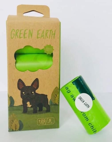 Green Earth Scented Dog Poo Bags Rolls Box of 8